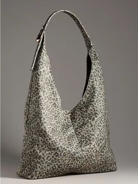 Anthropologie Slouchy Love Knot Leopard Print Hobo Bag Boho Maximalist City Girl